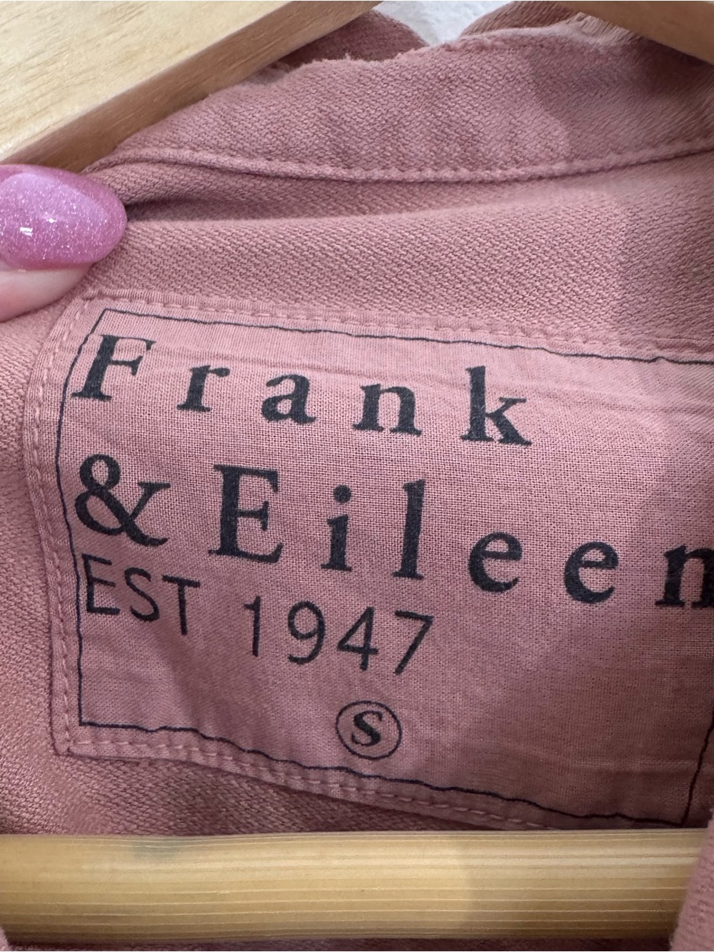 FRANK & EILEEN Mary Classic Shirt Dress Cotton in Desert Pink Size Small S - Picture 8 of 11